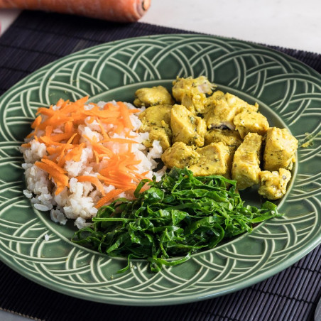 Frango Em Cubos Arroz Cenoura E Couve Refogada A Tal Da Marmita