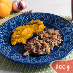 Carne louca fit com purê de abóbora - 200g