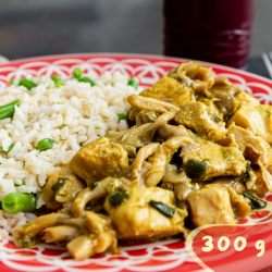 Frango em cubos com shimeji e arroz integral com vagem - 300G